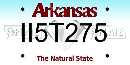 II5T275 Arkansas License Plate