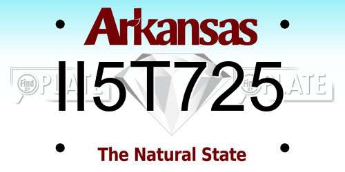 II5T725 Arkansas License Plate
