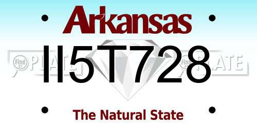 II5T728 Arkansas License Plate
