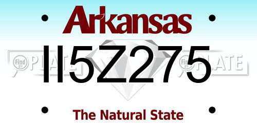 II5Z275 Arkansas License Plate