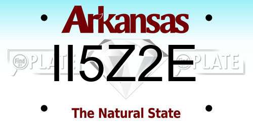 II5Z2E Arkansas License Plate