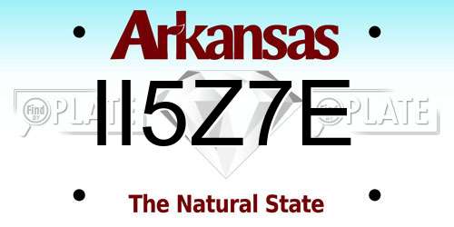 II5Z7E Arkansas License Plate