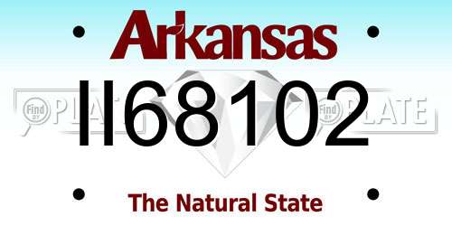 II68102 Arkansas License Plate