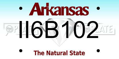 II6B102 Arkansas License Plate