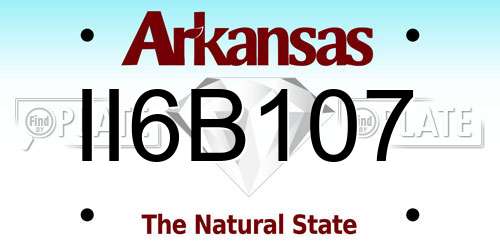 II6B107 Arkansas License Plate