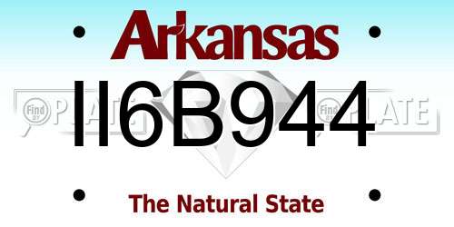 II6B944 Arkansas License Plate