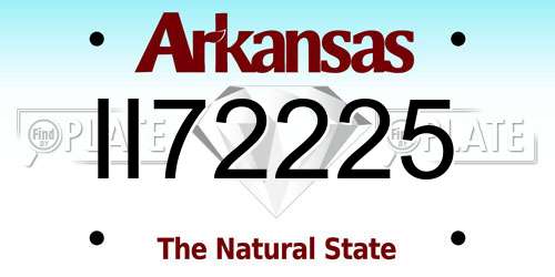 II72225 Arkansas License Plate
