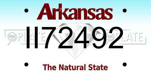 II72492 Arkansas License Plate