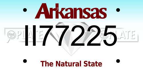 II77225 Arkansas License Plate