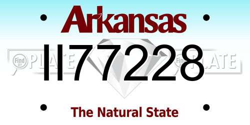 II77228 Arkansas License Plate