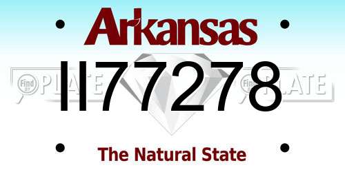 II77278 Arkansas License Plate