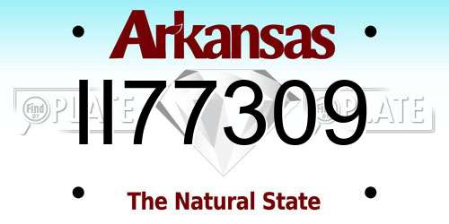 II77309 Arkansas License Plate