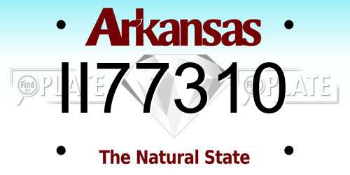 II77310 Arkansas License Plate