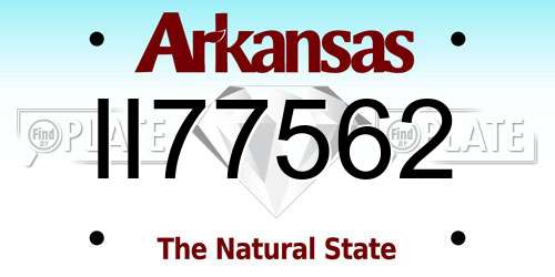 II77562 Arkansas License Plate