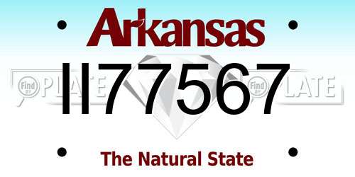 II77567 Arkansas License Plate