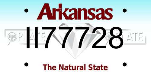 II77728 Arkansas License Plate