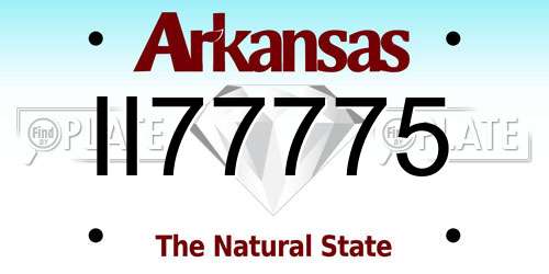 II77775 Arkansas License Plate