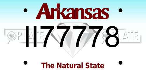 II77778 Arkansas License Plate