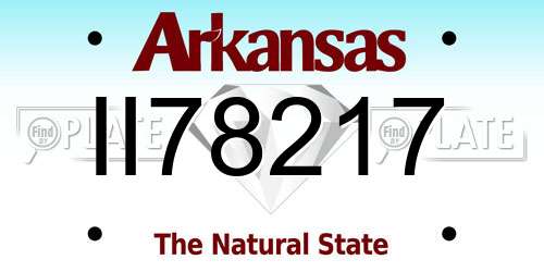 II78217 Arkansas License Plate