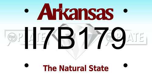 II7B179 Arkansas License Plate