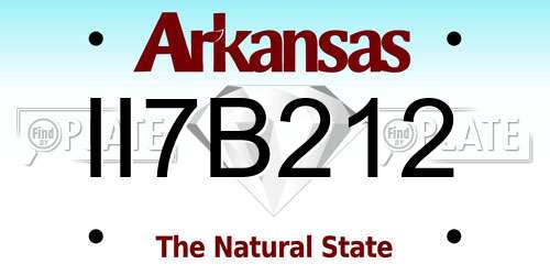 II7B212 Arkansas License Plate