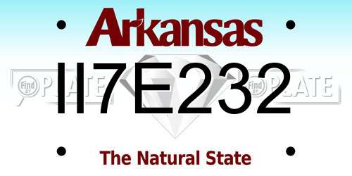 II7E232 Arkansas License Plate