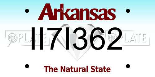 II7I362 Arkansas License Plate