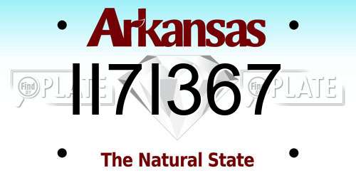 II7I367 Arkansas License Plate