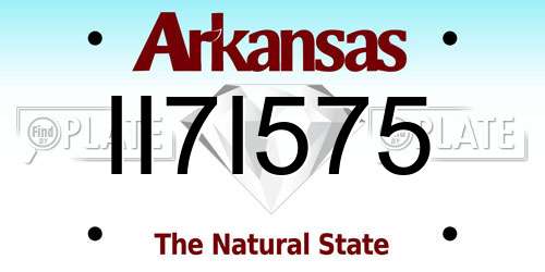 II7I575 Arkansas License Plate