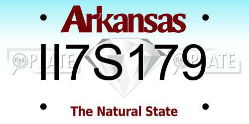 II7S179 Arkansas License Plate