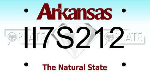 II7S212 Arkansas License Plate