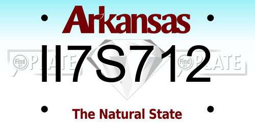 II7S712 Arkansas License Plate