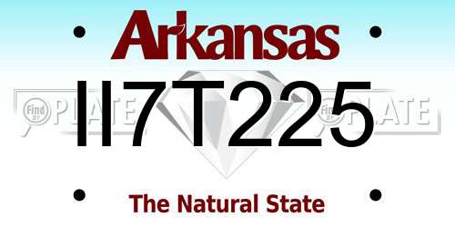 II7T225 Arkansas License Plate