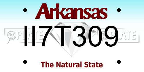 II7T309 Arkansas License Plate
