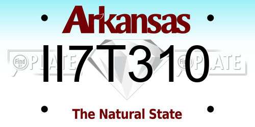 II7T310 Arkansas License Plate