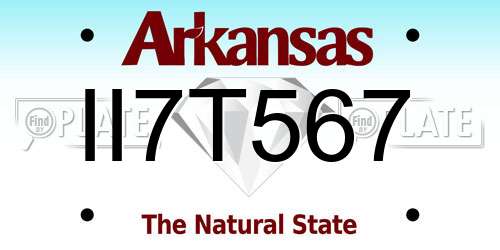 II7T567 Arkansas License Plate