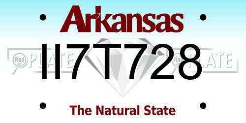 II7T728 Arkansas License Plate