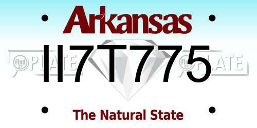II7T775 Arkansas License Plate