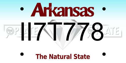 II7T778 Arkansas License Plate