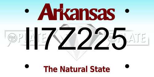 II7Z225 Arkansas License Plate