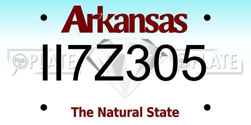 II7Z305 Arkansas License Plate