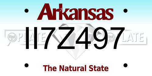 II7Z497 Arkansas License Plate