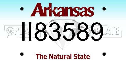 II83589 Arkansas License Plate