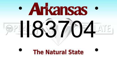 II83704 Arkansas License Plate