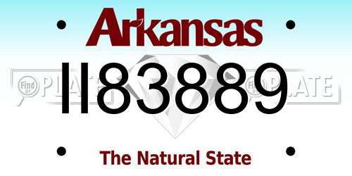 II83889 Arkansas License Plate