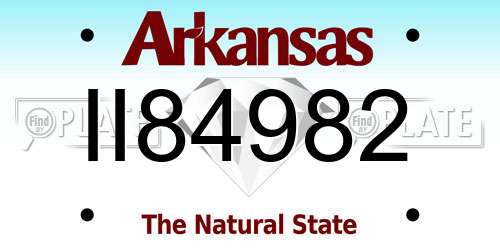 II84982 Arkansas License Plate