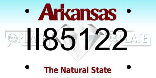II85122 Arkansas License Plate