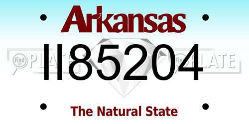 II85204 Arkansas License Plate