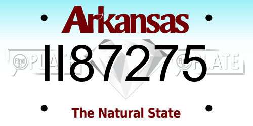 II87275 Arkansas License Plate