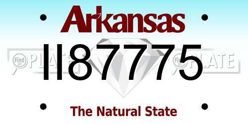 II87775 Arkansas License Plate
